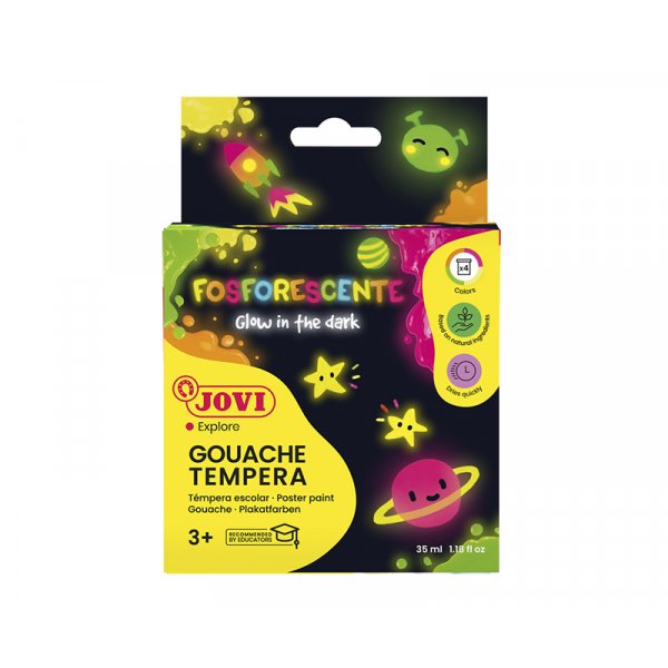 Temperaverf - Jovi - Gouache licht op in het donker 4 x 35 ml