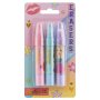 Gommen in lippenstiftformaat, 3-pack