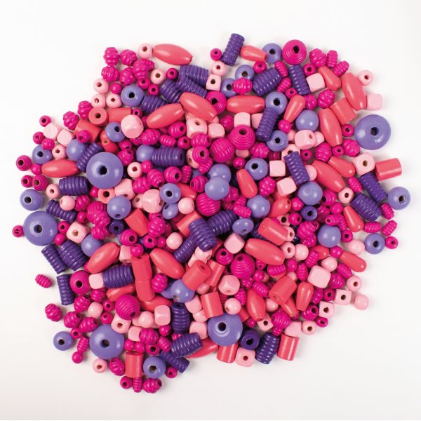 Houten parelmix cerise