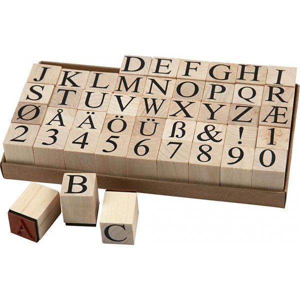 Stempels - letters en cijfers - 20 x 20 mm - 45 st