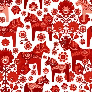 Patroon Tricot 150 cm - Dala paard rood Patroon Tricot 150 cm - Dala paard rood