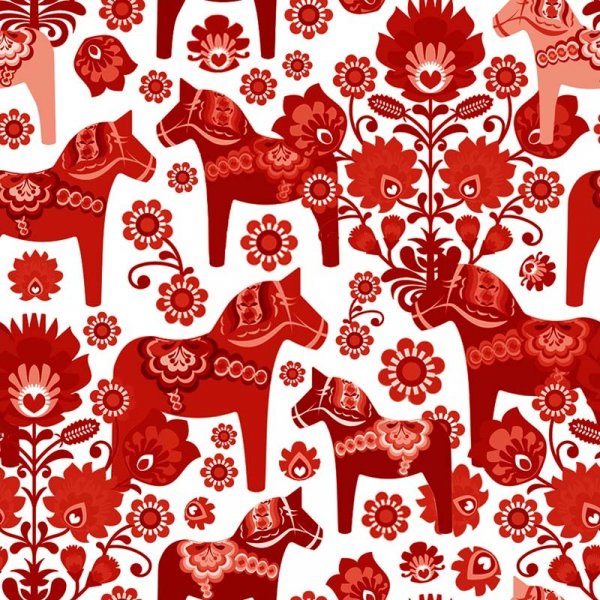 Patroon Tricot 150 cm - Dala paard rood