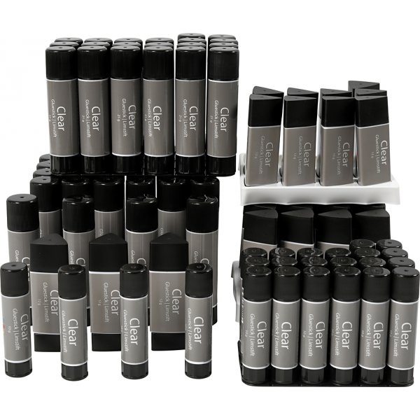 Transparante lijmstiften - diverse maten - 96 st Transparante lijmstiften - diverse maten - 96 st