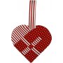 Knutselset - Gevlochten harten - rood/wit patroon - 8 st