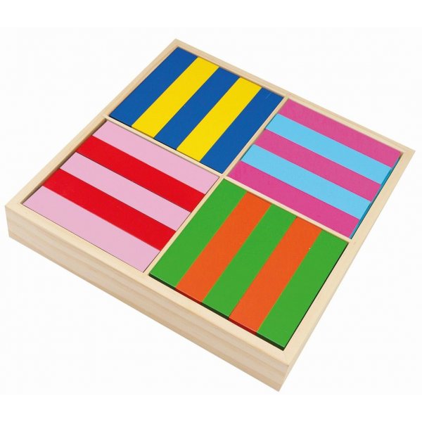 Bouwbare houten tegels 100 stuks - Gekleurd