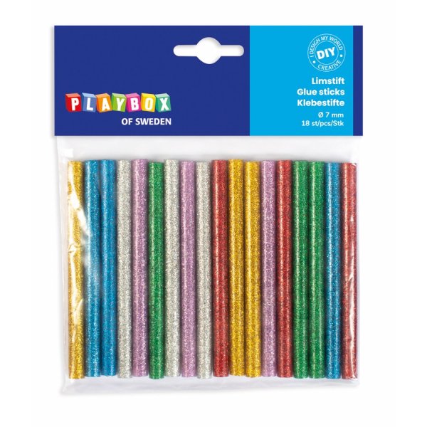 Lijmstift Glitter - 7mm 18 st