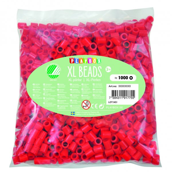 Pijpkralen XL 1000 stuks rood Pijpkralen XL 1000 stuks rood