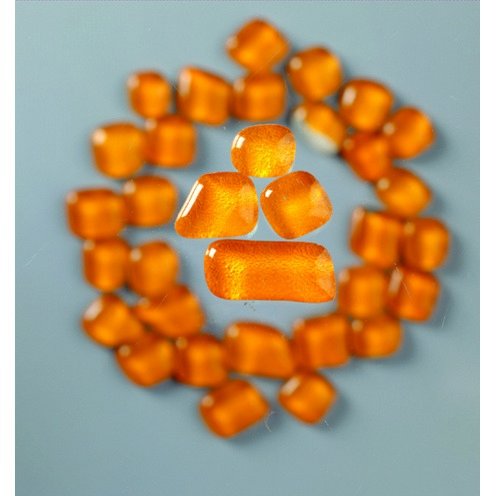 MosaixSoft - glasmozaek 8 - 25 mm - oranje 200 g ~ 140 st.