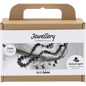 DIY-pakket - Agaat sieraden - Zwart & wit DIY-pakket - Agaat sieraden - Zwart & wit