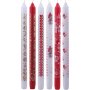Kalenderkaars - rood/wit - 22 mm - 6 x 4 st