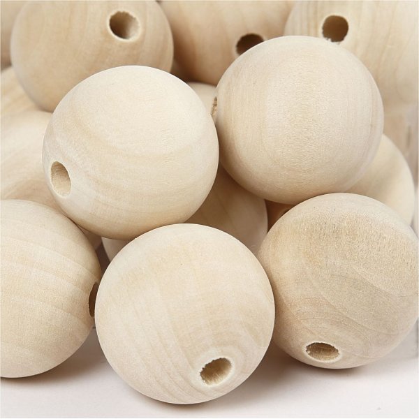 Houten kralen - 30 mm - 50 st