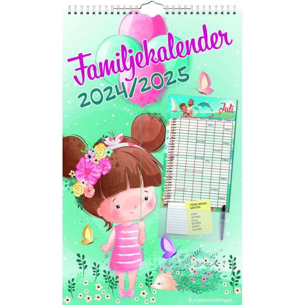 Familiekalender - 6 kolommen - 18 maanden