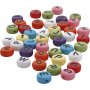 Ronde letterkralen - gemengde kleuren - 25 gr