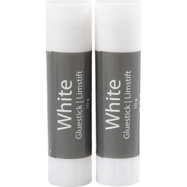 Witte lijmstift 10 g - 2 st