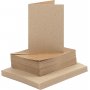 Kaarten en enveloppen - naturel - 11,5 x 16,5 cm - 50 sets