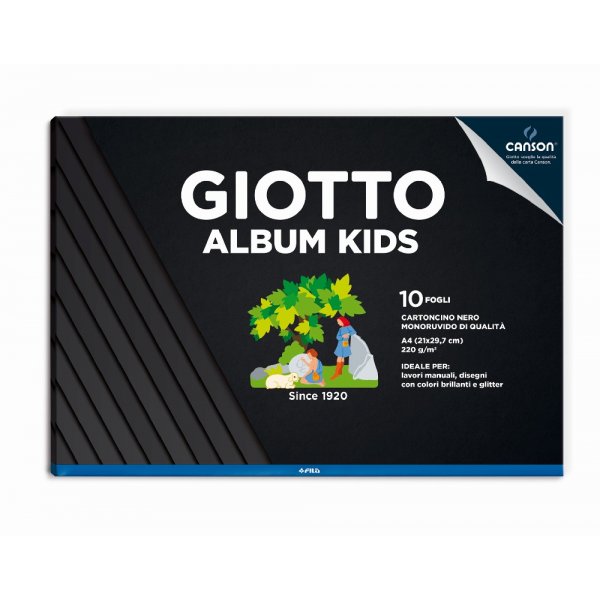 Tekenblok Giotto Noir 10 pagina's 220g - A4