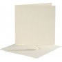 Ansichtkaart met envelop - gebroken wit - 12,5 x 12,5 cm - 10 st