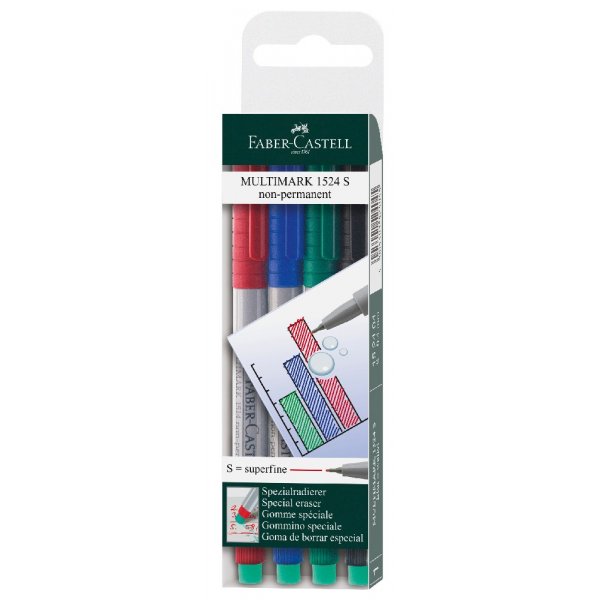 Niet-permanente marker Multimarker S - 4 kleuren