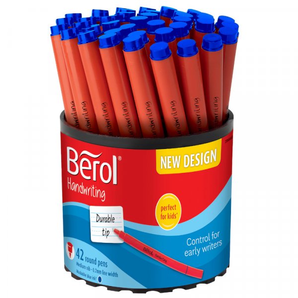 Vezelpen Berol - Handschriftpen - Ronde vorm - Blauw