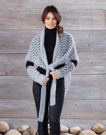 Breipatroon - Gebreide omslagdoek en polswarmers