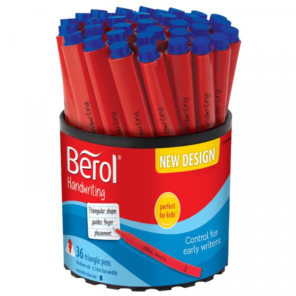 Vezelpen Berol - Handschriftpen - Driehoekige vorm - Blauw