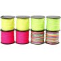 Stropdaskoord - neon groen - neon roze - neon geel - neon mix - 8 x 28 m