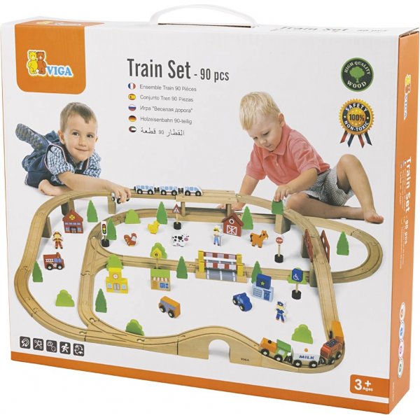 VIGA spoorweg en stad - 90 onderdelen VIGA spoorweg en stad - 90 onderdelen