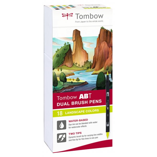 Tombow ABT Dual Brush Pen Landscape 18-pack Tombow ABT Dual Brush Pen Landscape 18-pack
