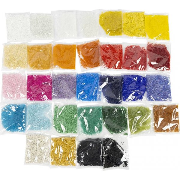 Rocaillekralen - gemengde kleuren - 32 x 100 gr