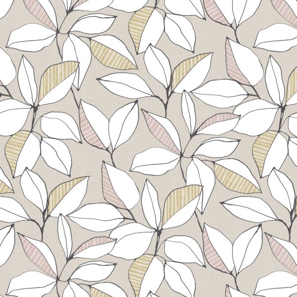 Wasdoek PVC Bladeren - Beige