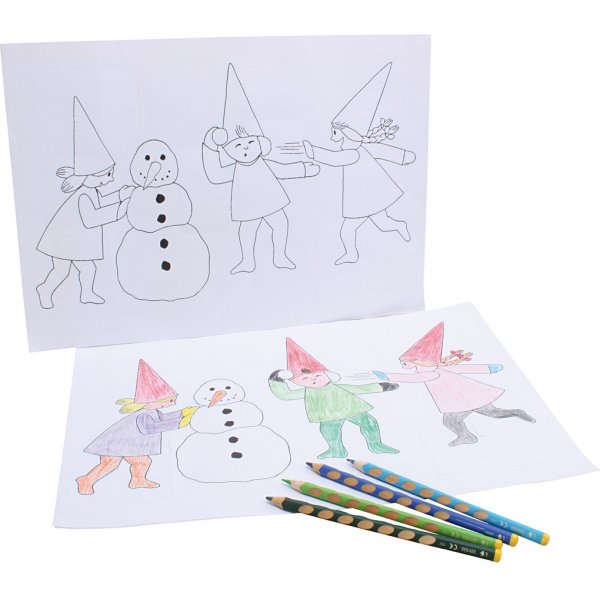 Kerstkalender met elfjes in sneeuwballengevechten - wit - A3 - 30 st Kerstkalender met elfjes in sneeuwballengevechten - wit - A3 - 30 st