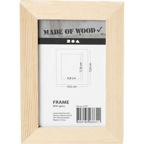 Houten lijst met glas - 10,5x15,6 cm Houten lijst met glas - 10,5x15,6 cm