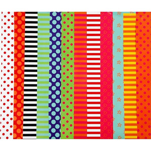 Glanzend papier - gemengde kleuren - Patroon - 50 vellen