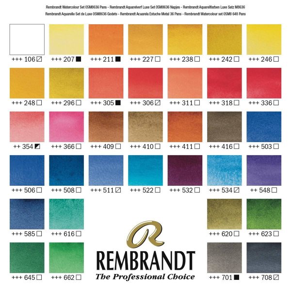Rembrandt Aquarel De Luxe Set (36 kleuren 1/2 kop) Rembrandt Aquarel De Luxe Set (36 kleuren 1/2 kop)