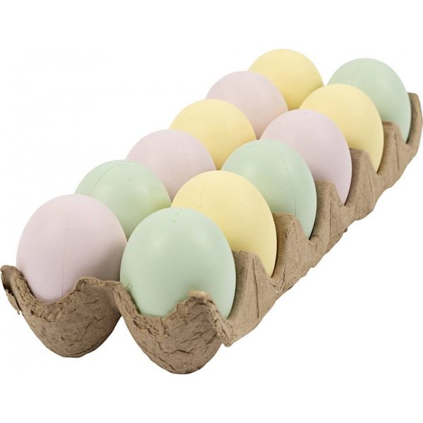 Plastic eieren - pastelkleuren - 12 st