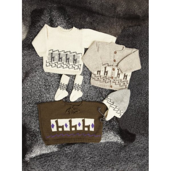 Breipatroon - Vest, trui en poncho met lama's, muts en sokken Breipatroon - Vest, trui en poncho met lama's, muts en sokken