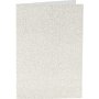 Kaarten en enveloppen - wit - glitter - 11,5 x 16,5 cm - 4 sets
