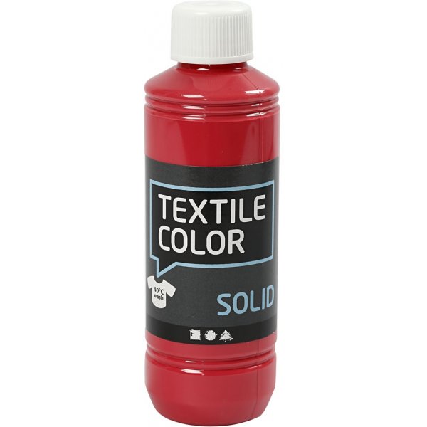 Textiel Solide textielverf - rood - dekkend - 250 ml Textiel Solide textielverf - rood - dekkend - 250 ml