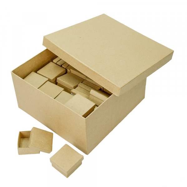 Aswinkeldisplay 23,5 x 23,5 x 12 cm - 51 delen vierkant