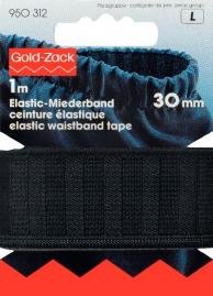 Elastiek tailleband zwart - 1m Elastiek tailleband zwart - 1m