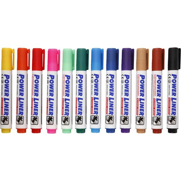 Whiteboardstiften 4 mm - Gemengde kleuren - 12 st