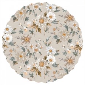 Dekzeil PVC Rond Bloem - Beige