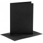 Kaarten en enveloppen - zwart - 11,5 x 16,5 cm - 4 sets