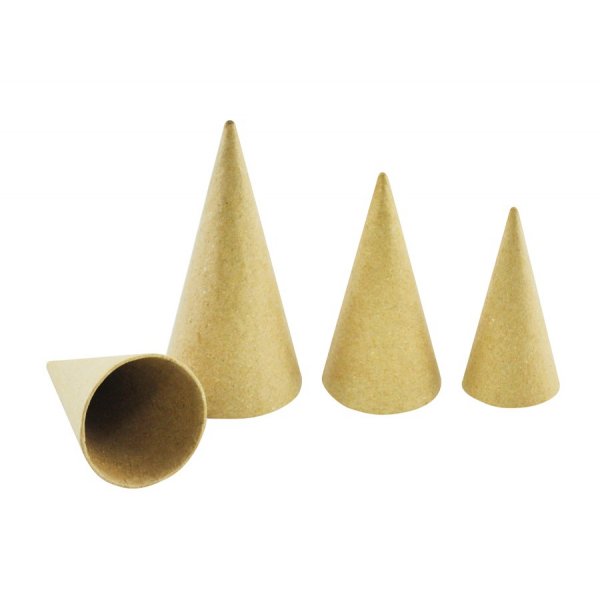 Kartonnen kegels 30 stuks 8, 10 & 12 cm