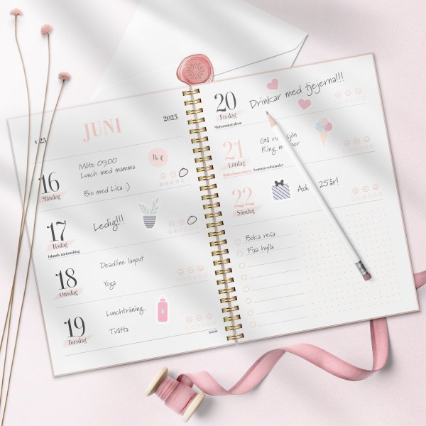 Kalender 24/25 - Life Planner Roze Horizontaal