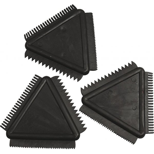 Rubberen spatel - zwart - 3 st