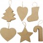 Kerstversiering - papier-mach - 6 st