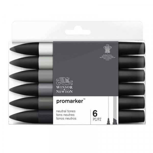ProMarker W&N - Neutrale tinten 6 pennen