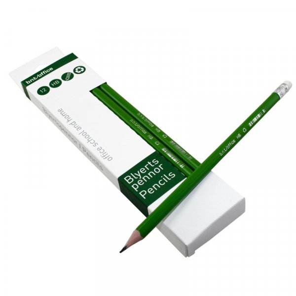 Potlood met Gum HB Groen - 12-pack