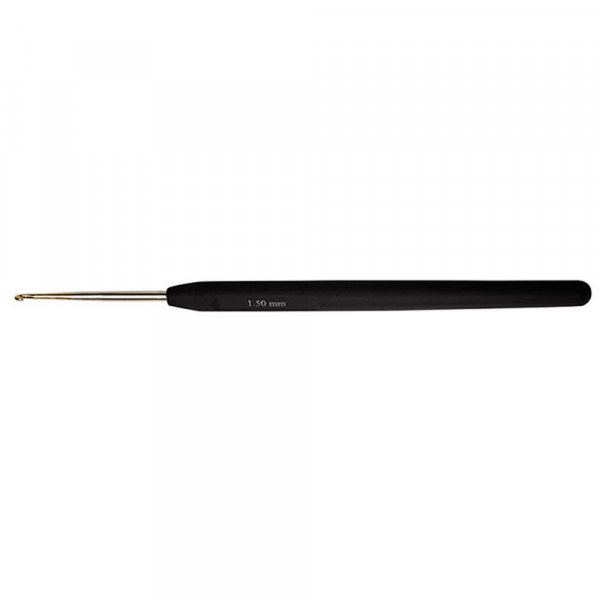 Haaknaalden met zwarte softgrip - Staal